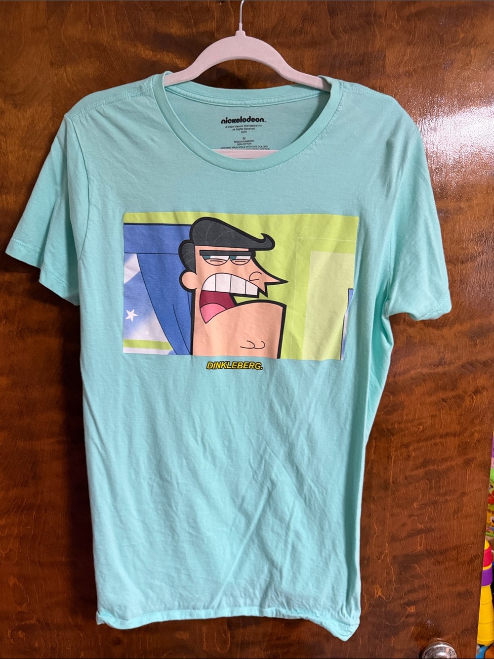 Nickelodeon Dinkleberg Tee - Light Aqua with Multicolor Graphic